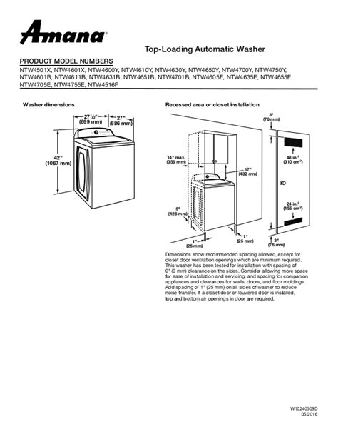 Amana Ntw4516fw User Manual