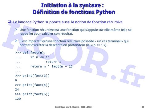 Le Langage Python Initiation La Syntaxe D Finition De Fonctions