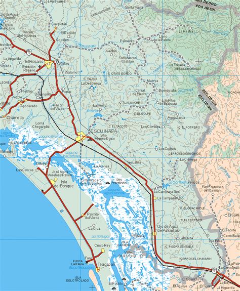 Mapa De Nayarit Mexico 1 Map Of Nayarit Mexico 1