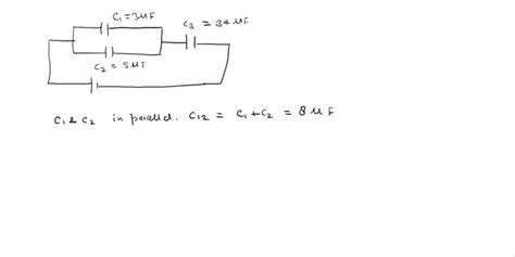 Solved Three Capacitors C C And C Are Connected To A V Battery