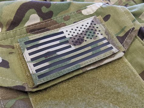 Laser Cut Multicam Infrared Reflective American Flag Patch Reverse