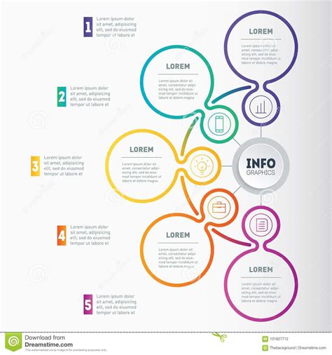 Web Template Of A Chart Mindmap Or Diagram With 5 Steps Vector Stock