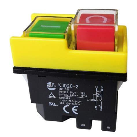 KEDU KJD20 2 Interruttore A Pulsante Elettromagnetico 4 Pin