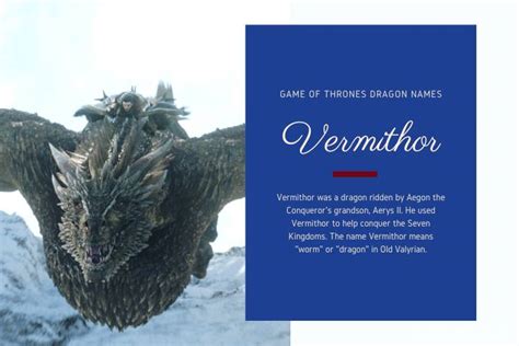 21+ Popular Game Of Thrones Dragon Names With Meanings