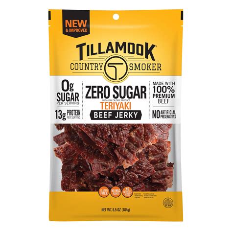 Tillamook Country Smoker Keto Oif8 Friendly Zero Sugar Beef Jerky Teriyaki 65 Ounce