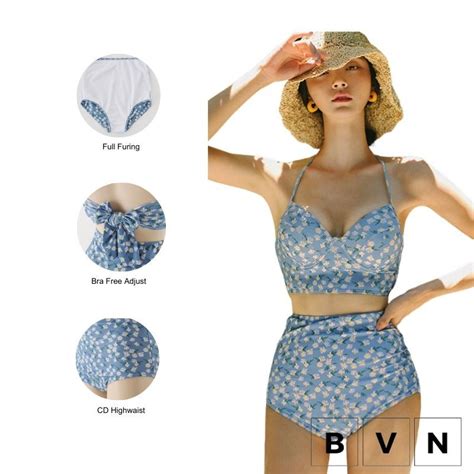 Jual BVN Set Bikini Baju Renang Two Piece 8004 Shopee Indonesia