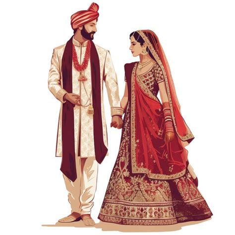 Bride And Groom Cartoon Wedding Couple Cartoon Indian Wedding Couple