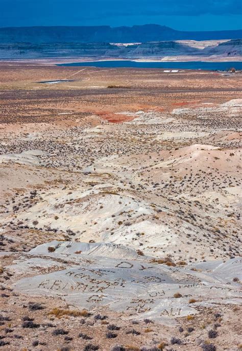 Lake Powell Scenic View Of Receding Water Levels At Lake Powell Stock