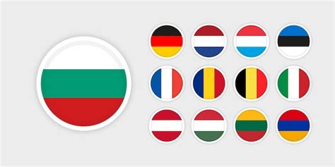 Premium Vector Set Of European Countries Flags Circle Flags With