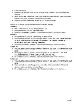 Physical Chemical Change Lab By Leah S Chemistry Corner TPT