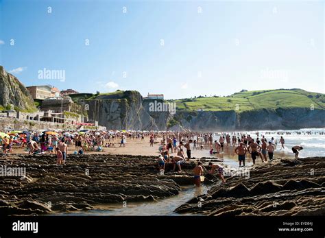 Sedimentary Rocks Known As Flysch In Itzurun Beach Zumaia Basque