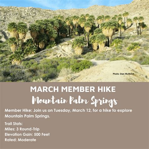 March Member Hike- Mountain Palm Springs - Anza-Borrego Foundation