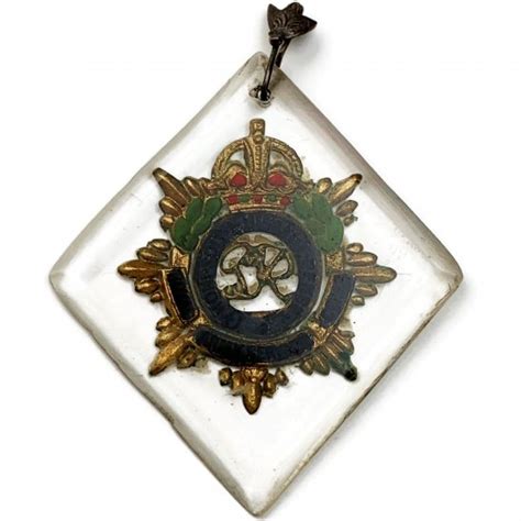 Ww2 Royal Army Service Corps Rasc Perspex Sweetheart Brooch Pendant Necklace