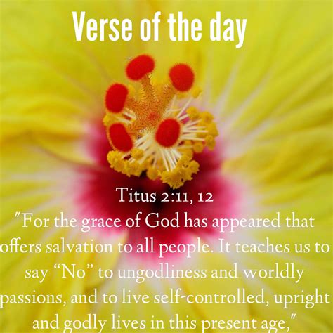 Verse Of The Day Titus 211 12 Niv For The Grace Of God Has Appeared