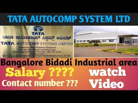 TATA AUTOCOMP SYSTEM LTD Company Bangalore Job Job Vacancy YouTube