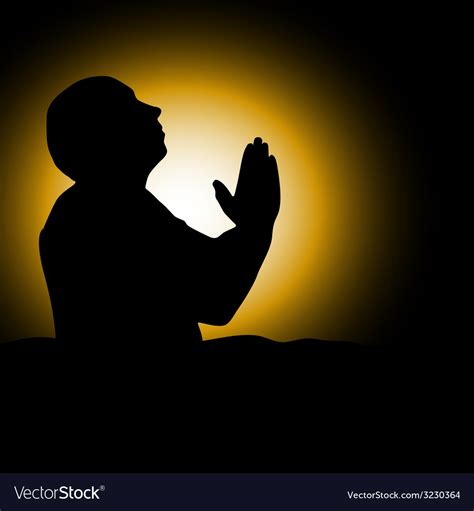 Black Man Praying Silhouette