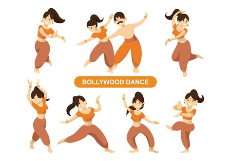 Indian Bollywood Dancing Vector 126499 Vector Art At Vecteezy