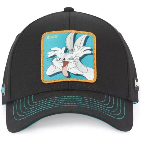 Capslab Curved Brim Bugs Bunny Bu Looney Tunes Black Adjustable Cap