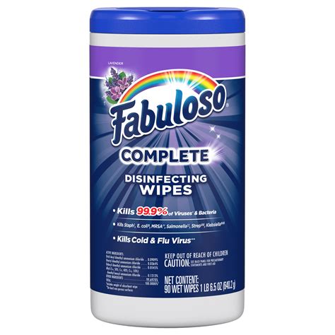 Fabuloso Complete Disinfecting Cleaning Wipes Lavender 90 Count