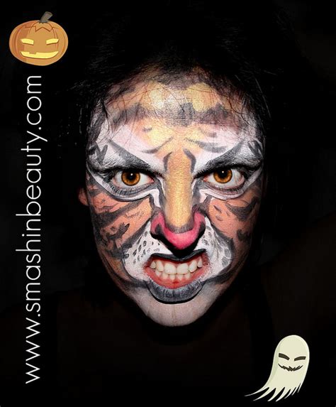 Tiger Halloween Makeup Tutorial Face Painting - SmashinBeauty