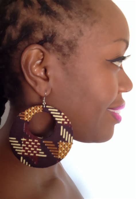 Large African Statement Earrings African Circle Earrings Etsy