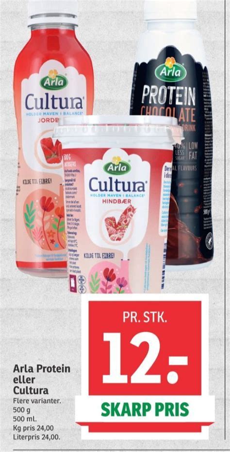 Cultura drikkeyoghurt jordbær tilbud hos SPAR