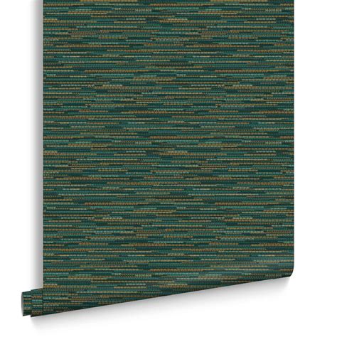 Empress Grasscloth Teal Wallpaper