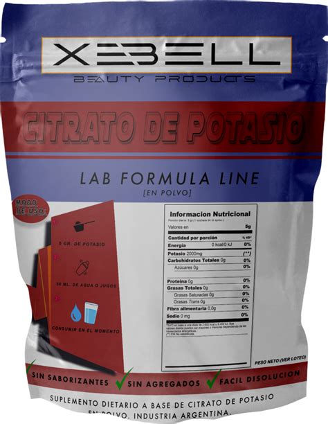 Citrato De Potasio Xebell Puro Usp Polvo Every Day Nature Suplementos