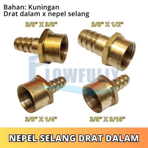 Jual Nepel Selang Drat Dalam X Inch Kuningan Sambungan Drat