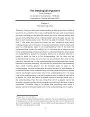 Anselm.pdf - The Ontological Argument from Proslogion by Anselm of ...