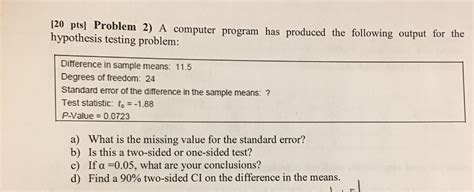 Solved Ptsl Problem 2 A Computer Program Has Produced The Chegg