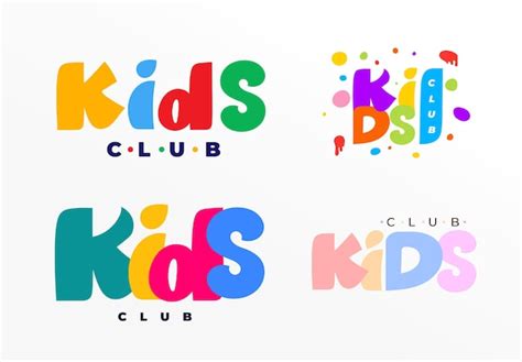 Premium Vector Set Of Logo Lettering Kids Color Circles Bubble Fun