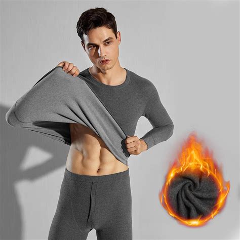 Htwon Thermal Underwear For Men Ultra Soft Mens Thermal Underwear Set Microfiber Thermal