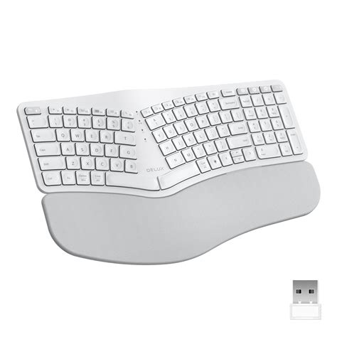 DeLUX Upgraded Ergonomic Wireless Ergo Split Keyboard with Backlit, 2 ...