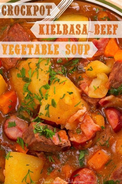 Loaded Crock Pot Beef Vegetable Soup | Slow Cooker Kitchen