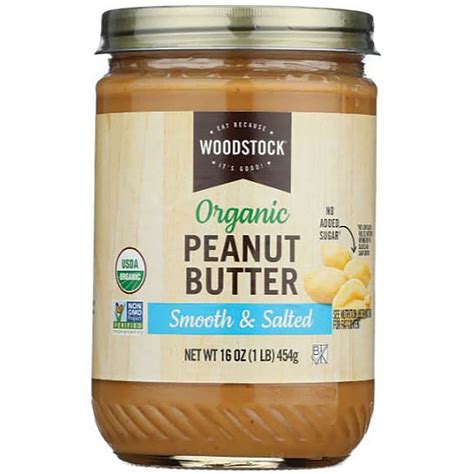 Woodstock Smooth Organic Peanut Butter 16 Oz Walmart