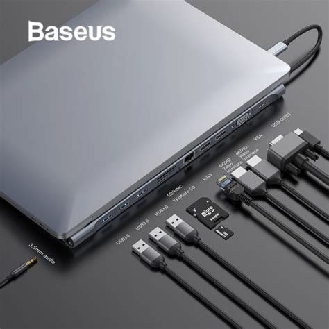 Baseus Multi All In Usb Type C To Hdmi Vga Video Audio Converter