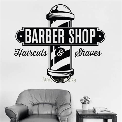 Barbershop Sign Haircuts and Shaves Vinyl Wall Decal Sticker Barber ...