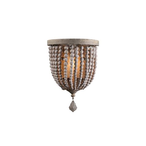 Country Style Single Light Wood Beaded Decorative Indoor Wall Sconce In