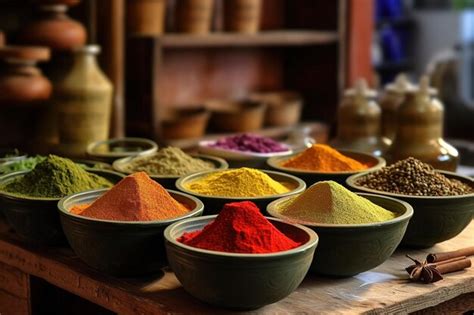 Premium AI Image | A vibrant spice market