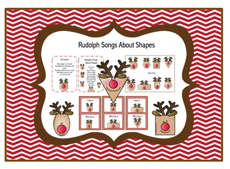 Preschool Printables: Rudolph Songs about Shapes