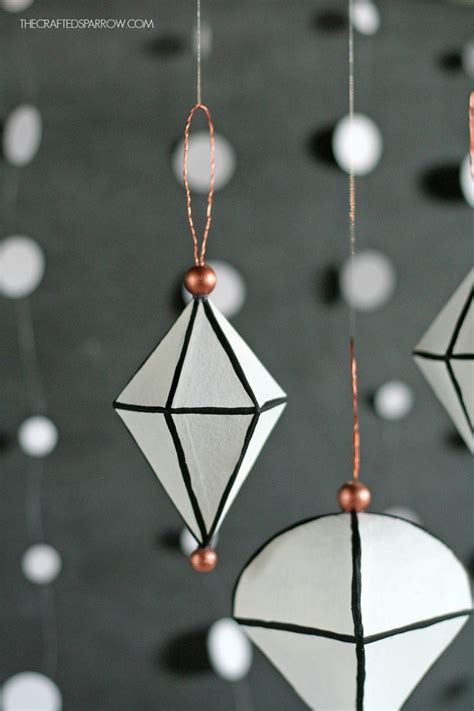 DIY Black & White Geometric Ornaments