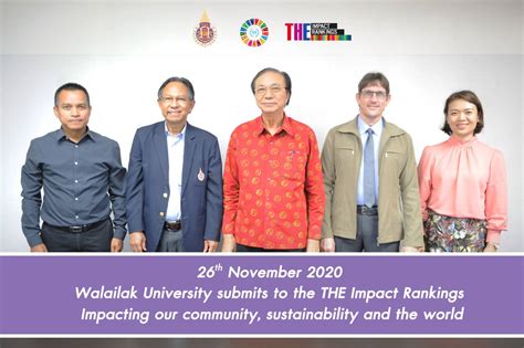 Walailak University has submitted THE Impact Ranking. – ศูนย์กิจการนานาชาติ