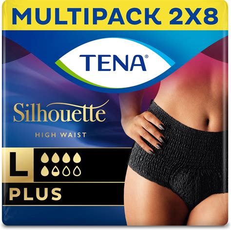 TENA Silhouette Plus High Waist Noir Large 16 Stuks Voor