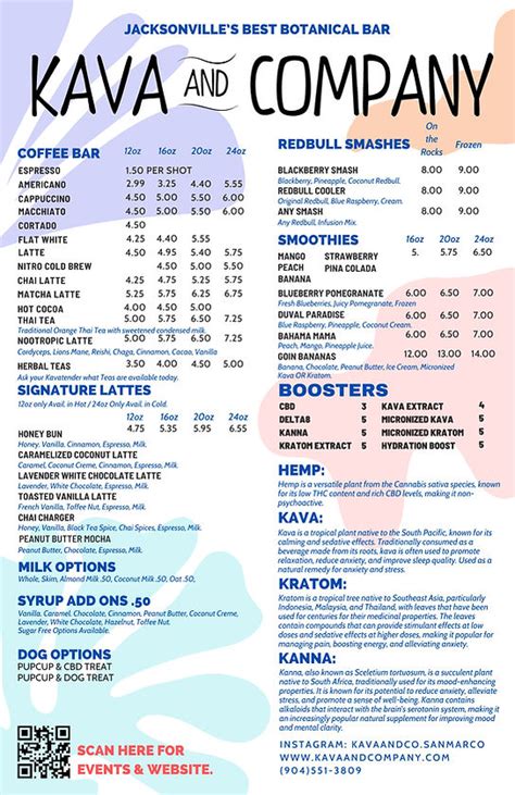 menu kava  company