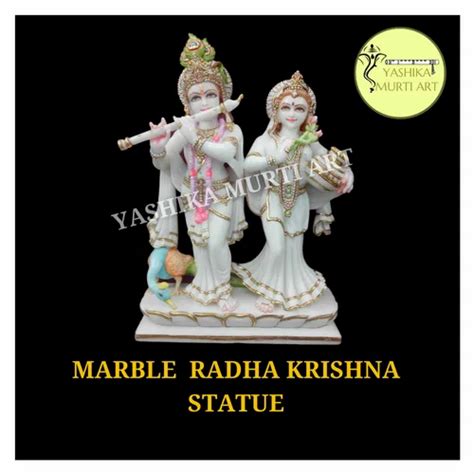 White Traditional Marble Lord Radha Krishna Idols For Worship Size