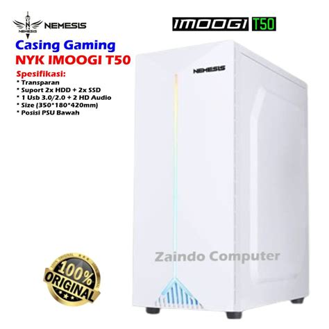 Jual CASING GAMING NYK NEMESIS IMOOGI T50 CASE PC PUTIH GAMING IMOOGI