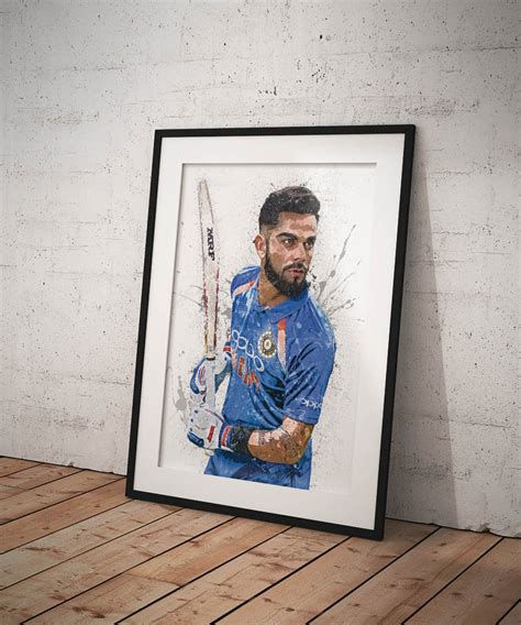 Virat Kohli Poster Canvas Print Sports Art Print Man Cave - Etsy