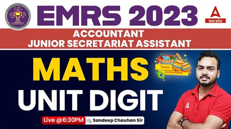 Unit Digit EMRS Accountant Junior Secretariat Maths Classes 2023