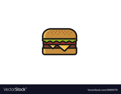 Creative hamburger logo design symbol Royalty Free Vector